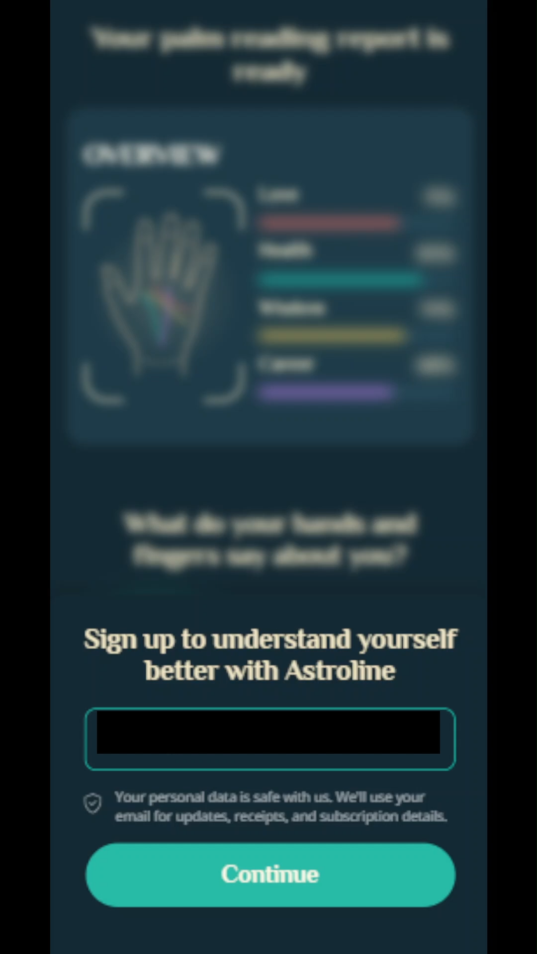 Astroline: email screen - Step 28 of 28