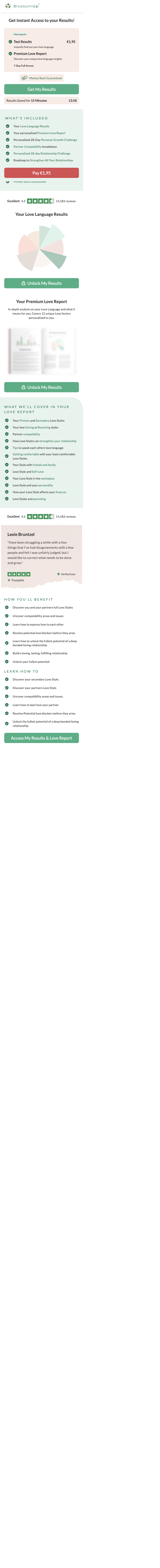 BlossomUp: results paywall (no email) - None before the offer