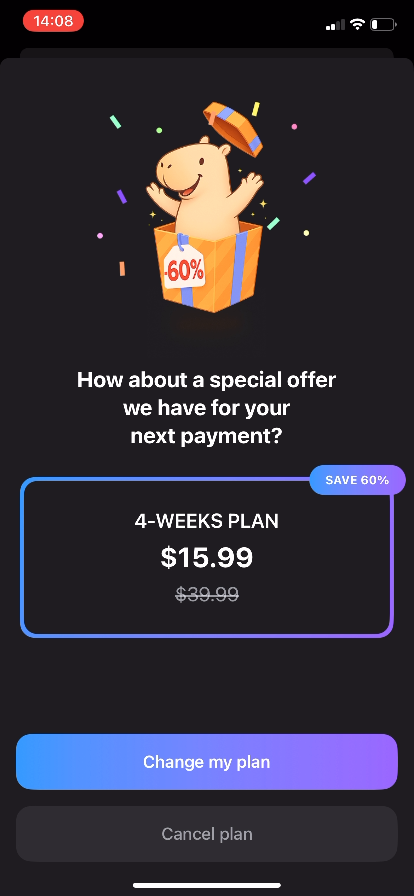 Copymind 60% off plan change