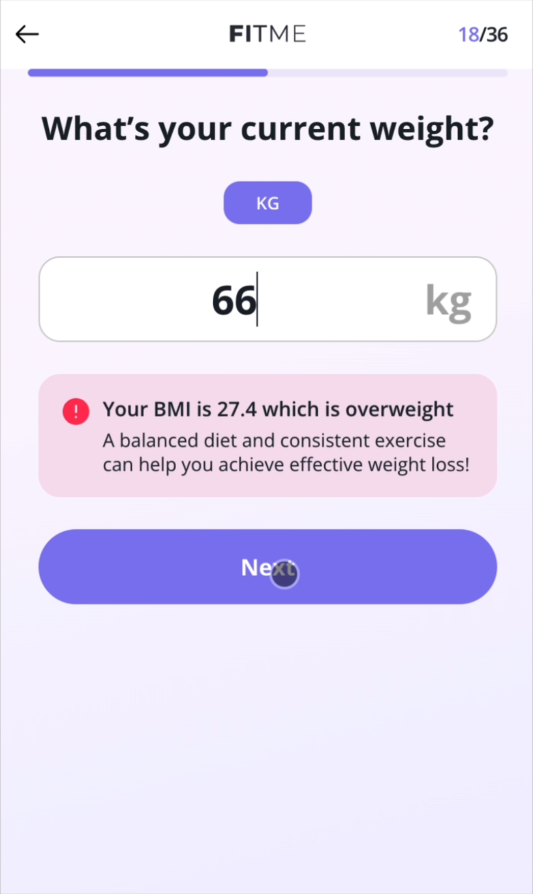 FitMe BMI feedback