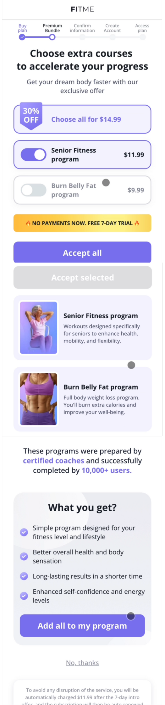 FitMe upsell bundle