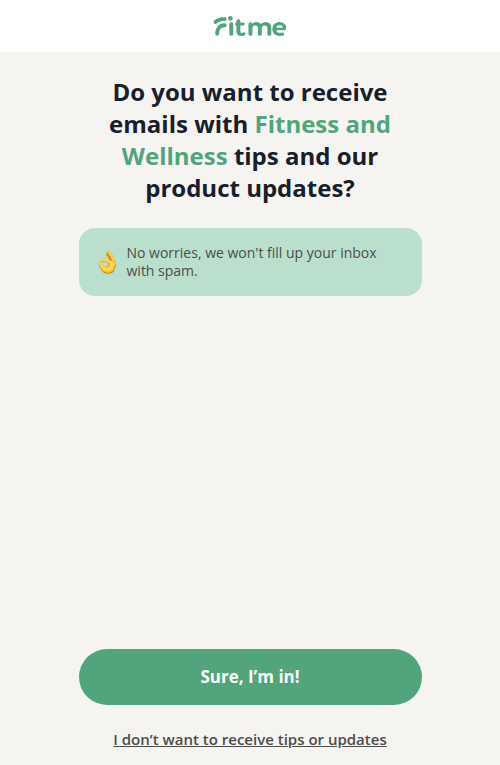 FitMe: email screen - Step 35 of 36 (inferred)