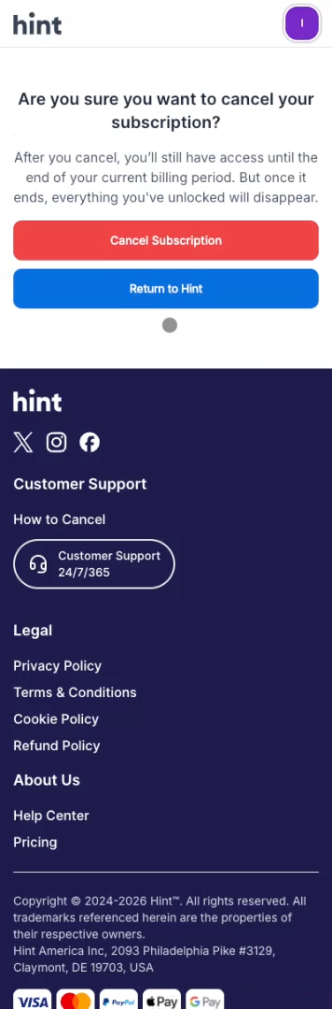 Hint are you sure screen