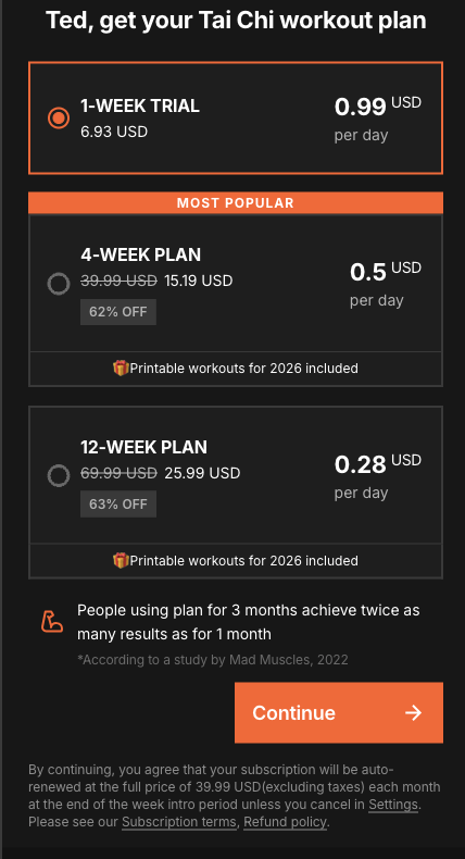 MadMuscles 1-week tier