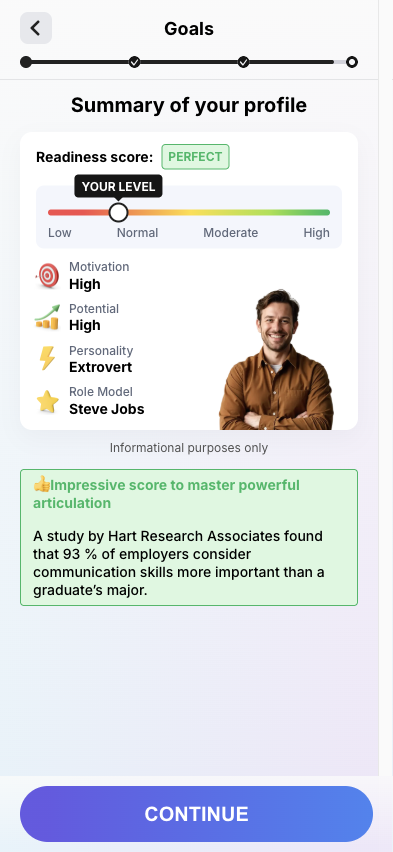Rise Guide: result / summary screen