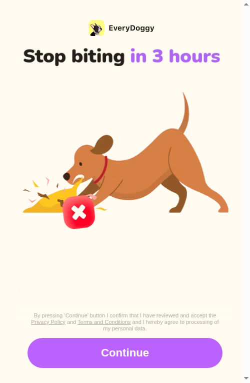 Everdoggy onboarding — Stop biting in 3 hours