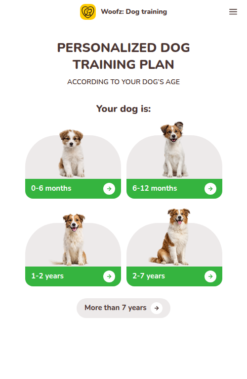 Woofz quiz landing