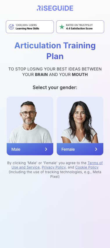 Rise Guide rizz funnel landing page