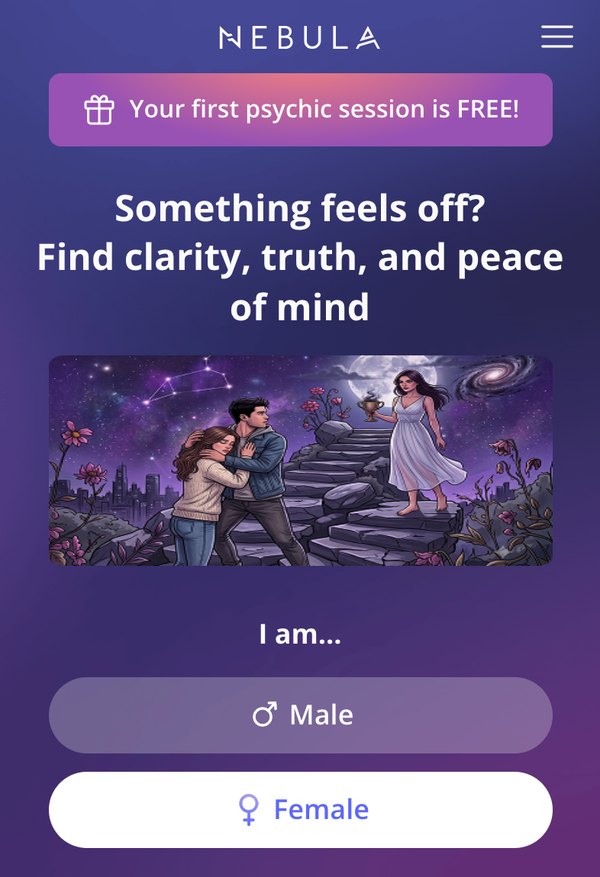 Nebula Ask — Something Feels Off landing page, captured 13 Aug 2026