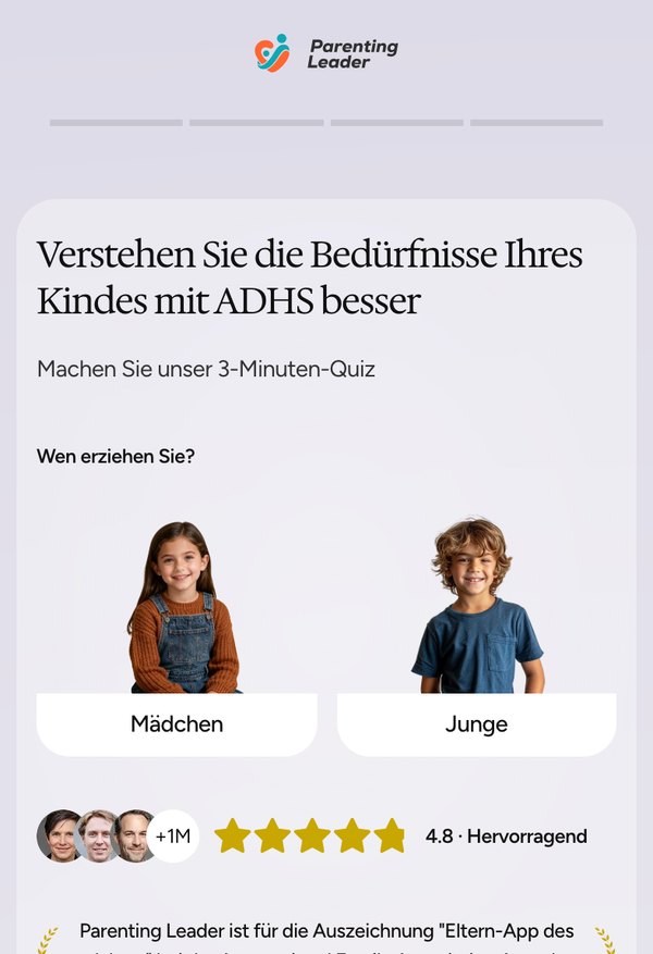 Parenting Leader — ADHD (German) landing page, captured 13 Aug 2026